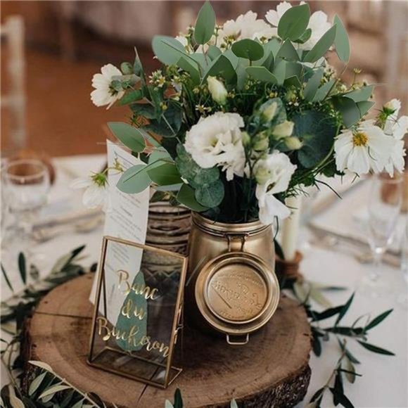 8 Pack Artificial Greenery Stems 13 Inches Faux Eucalyptus Leaves Stems for Vase - Picture 5 of 6